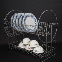 chromeplate metal wire cutlery plates organizer kitchen basket