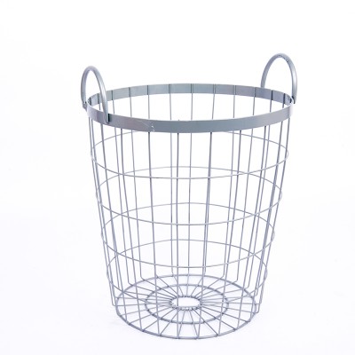 China wholesale wire metal storage basket wire laundry storage baskets with carry handle