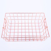 China manufacture custom made metal iron wire storage basket with handles